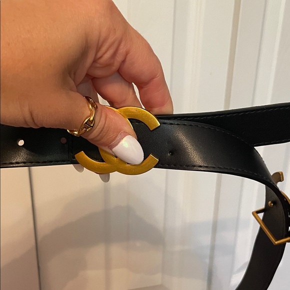 Black and Gold CC Women's Belt - Picture 1 of 2
